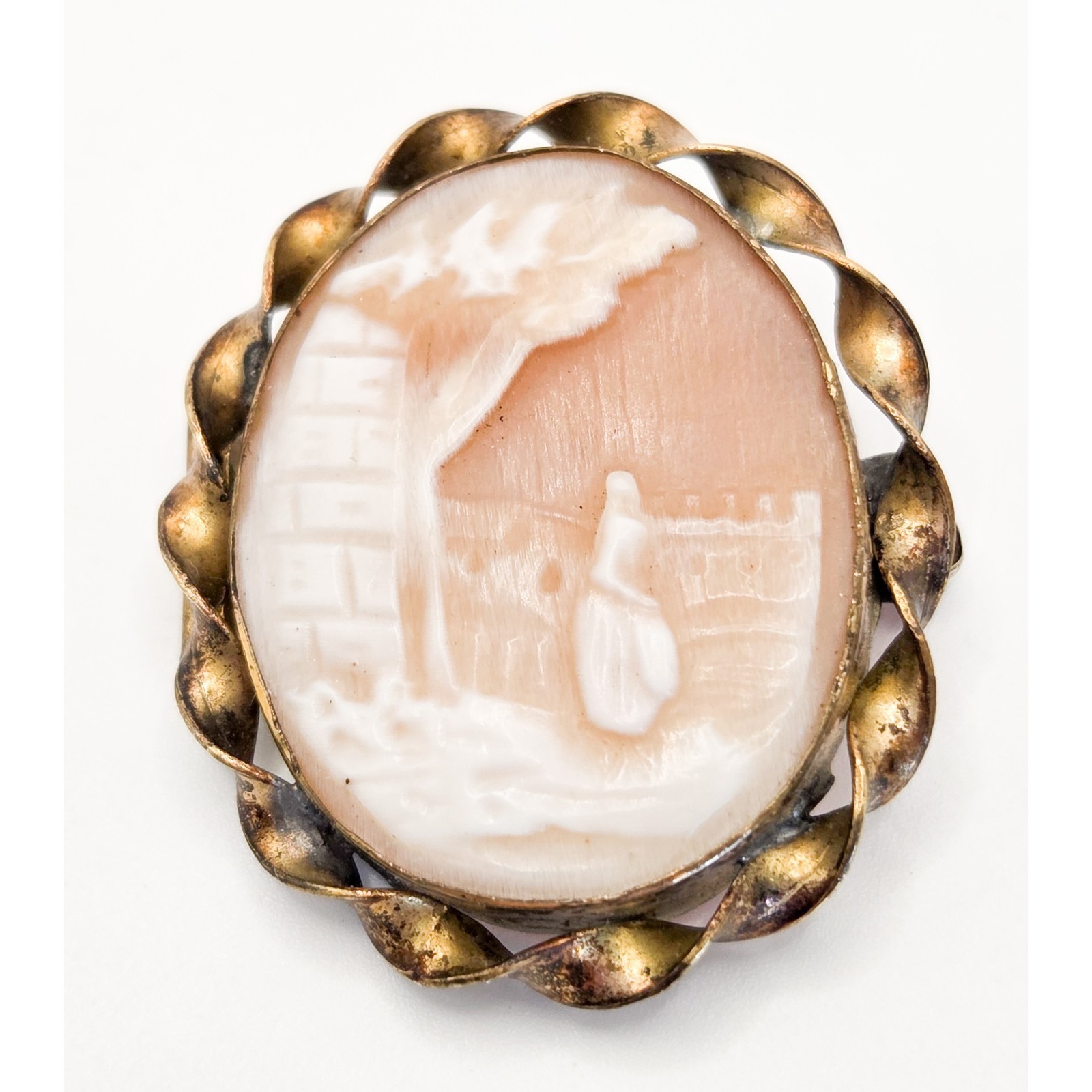 Cameo Vintage In Gold Tone Frame - Rebacca At The Wall Grandmacore Soft Girl